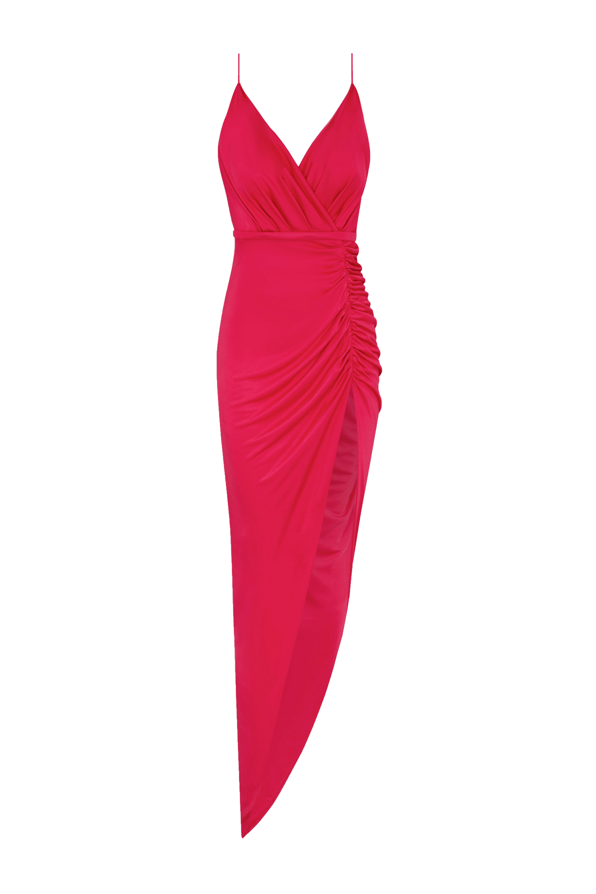 Geranium Jersey Ruched Split Dress